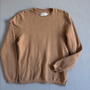 Wellen Huckberry Organic Cotton Cashmere Roll Neck Sweater Mens Lg Grain Neutral